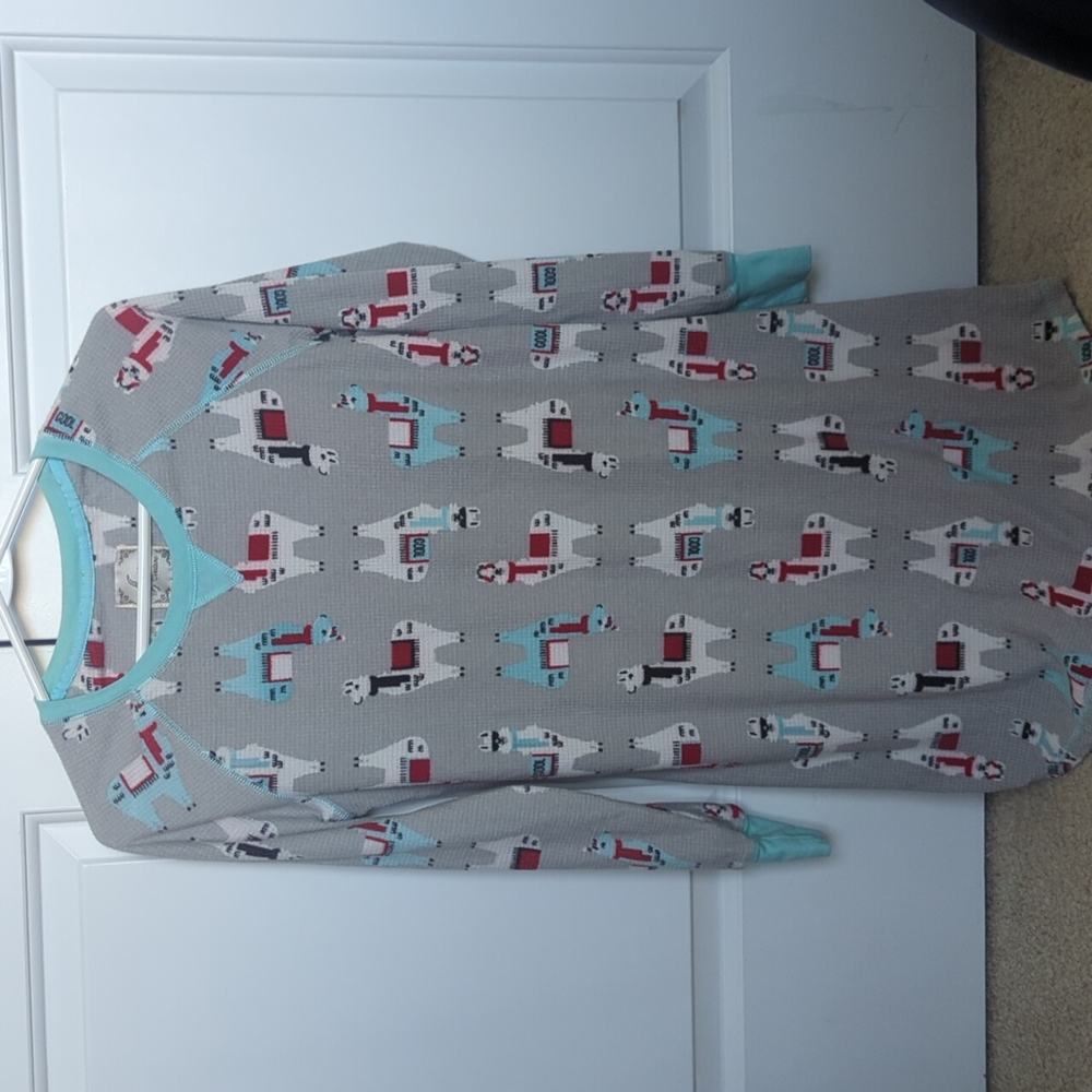 Llama Print Pajama Dress